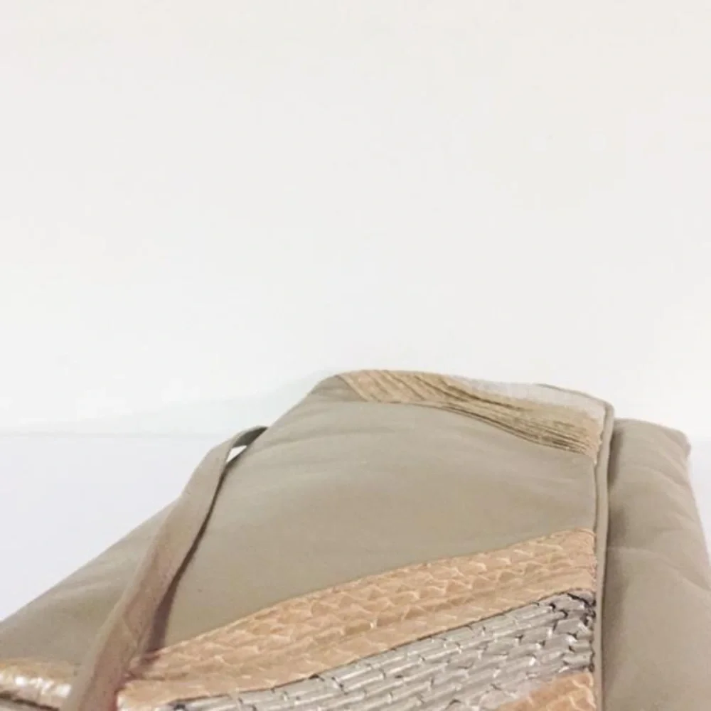 Timmy Woods Beverly Hills leather snakeskin evening flap bag